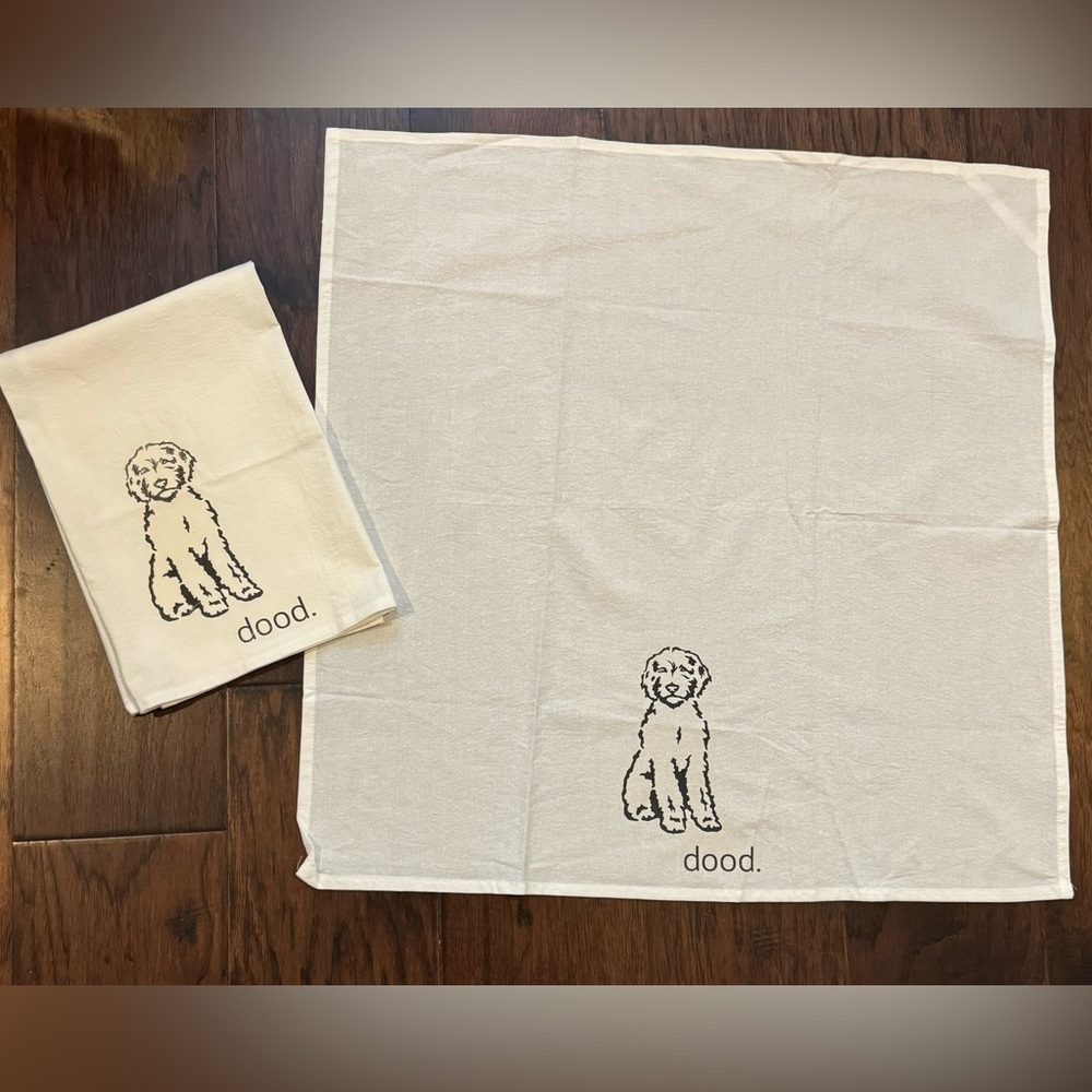 Pair of Goldendoodle Doodle Dood Flour Sack Kitchen Towels